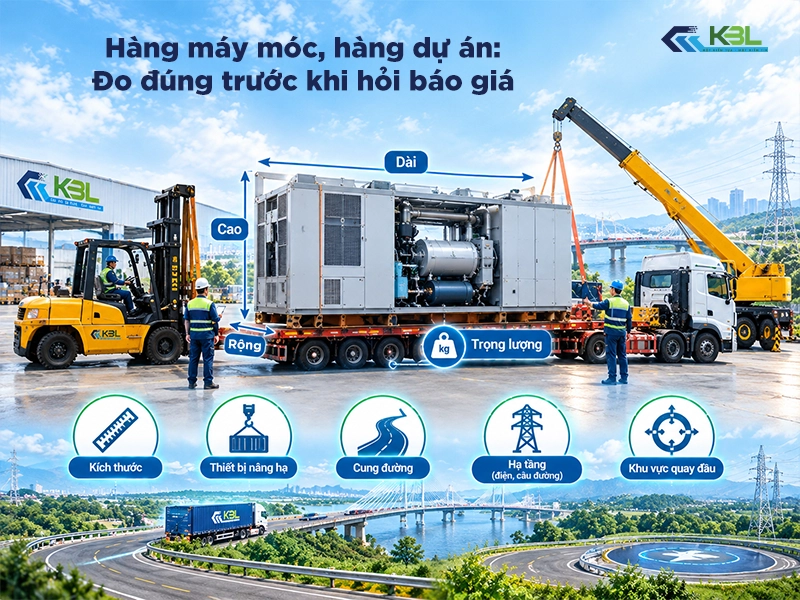 báo giá vận chuyển hàng máy móc dự án