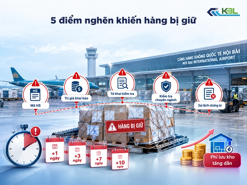 điểm nghẽn khiến hàng hoá bị giữ lại